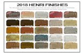 2018 HENRI FINISHES2018 HENRI FINISHES Relic Barro (RB) Elban Olivestone (EB) Trevia Greystone (TR) Relic Ebony (RE) Relic Terra (RT) Relic Roho (RR) Relic Sargasso (RS) Relic Fumato