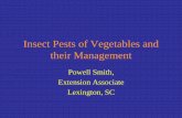 Insect Pests of Vegetables and their Management...Insect Pests of Vegetables and their Management Powell Smith, Extension Associate Lexington, SC. Clemson Extension Service Overview