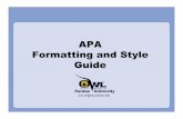 APA Formatting and Style Guide · • Stylistics • In-text citations • References • clear: be specific in descriptions and explanations • concise: condense information when