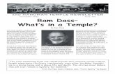 Ram Dass– What’s in a Temple? - Neem Karoli Baba...Jai Gurudev. It is a privilege and blessing to serve Baba and his ashram. The treasurer’s role has been an exciting journey,