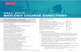 FALL 2019 BIOLOGY COURSE DIRECTORY · 6/25/2019  · 1 For advising you will need: Degree Advice Report, Transcript Preview, Advising Worksheet & Course Directory TABLE OF CONTENTS: