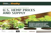 CULTIVATION SNAPSHOT U.S. HEMP PRICES AND SUPPLY · Hemp grows well in Montana’s dry, arid climate, but irrigation woes had been an issue until state agriculture authorities helped