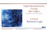 Digital Microelectronic Circuits (361-1-3021 ) · Standard CMOS Digital Logic design. CMOS is unquestionably the leading design family in use today, do to its many advantages and