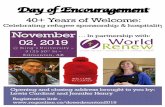 Day of Encouragement · Day of Encouragement. 2 Workshop presenters include: 1 ... Day 9:00 — 9:30 am Registration/Coffee 9:30 — 10:00 am Opening & Songs 10:00 — 11:00 am Lewis