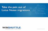 Take the pain out of Lotus Notes migrations · Migrating away from Lotus Notes Customer Examples Demonstration . 4 . Summary and Q&A . Lotus Notes . Multiple passes and manual ...