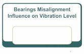 Bearings Misalignment Influence on Vibration Level · increased unstable rotor lateral vibrations occur: • The main reason for this is the angular stiffness of rolling bearings