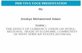 PHD VIVA VOCE PRESENTATION By Anokye Mohammed Adam …ait-open.net/elearning/file.php/1/RESOURCE/Anokye... · in econometrics Good for small data size How does intra-ECOWAS trade