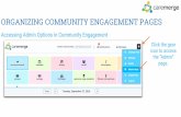 ORGANIZING COMMUNITY ENGAGEMENT PAGES · Return to Community Engagement Lobby Access caremerge O New Page Active Features Pages in Client Experience Launch Public Inactive Last Update