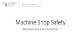 Machine Shop Safety - WSU Tri-Cities · ALWAYS wash your hands thoroughly when finishing in the shop, especially before eating or smoking. • 25. The use of personal listening devices,