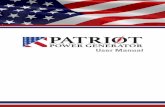 User Manual - Patriot Power Generator · display (see A). • Turn the key left to the OFF position to power down the unit. • When the generator is not in use, turn the key to the