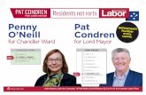 Penny Pat O’Neill Condren Number e ery for Chandler Ward ... · Penny O’Neill Pat Condren for Chandler Ward for Lord Mayor ... AUSTRALIAN LABOR PARTY KELLY, K 2 ANGUS, K 1 3 7