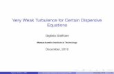 Very Weak Turbulence for Certain Dispersive …math.mit.edu/~gigliola/Milan-lecture1-2.pdf4 Sohinger: used the upside-down I-method, 5 Collinder, Kwon and Oh: combined the upside-down