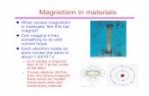 Magnetism in materials · Magnetism in materials lWhat causes magnetism in materials, like this bar magnet? lCan imagine it has something to do with current loops lEach electron inside
