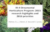 IR-4 Ornamental Horticulture Program: 2015 research ...ir4.rutgers.edu/Ornamental/SummaryReports/NEPPSC... · l 2015 Workshop, Chicago, IL • October 6 –8, 2015 • Agenda: Tour