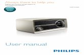 User manual - Philips€¦ · EN 5 l SNOOZE/BRIGHTNESS • Press to adjust the brightness of LCD display. • When an alarm rings, press to snooze the alarm. Know about the LCD display