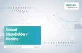 Annual Shareholders' Meeting - Siemens© Siemens AG 2016 Alle Rechte vorbehalten. Seite 4 26. Januar 2016 Siemens AG Employee shareholders 140 144 153 >200 2014 2015 2016 2017 2018
