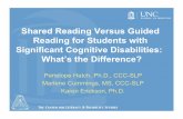 Shared Reading Versus Guided Reading for Students with ...€¦ · • Focus is on interaction and making meaning. • Guided reading (Anchor-Read-Apply): • Appropriate for students