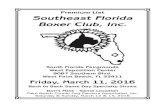 Premium List Southeast Florida Boxer Club, Inc.americanboxerclub.org/Southeast-Florida-Boxer-Club/... · West Exposition Center 9067 Southern Blvd. West Palm Beach, FL 33411 Friday,