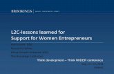 L2C-lessons learned for Support for Women Entrepreneurs€¦ · entrepreneurs out of necessity. Notably, this figure is higher for women, as nearly two thirds of women in African