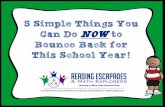 5 Simple Things You Can Do NOWto Bounce Back for This ...Copywrite 2017 Reading Escapades and Math Explorers **HUGE EASY HINT*** One of the best routines that I have in place for my