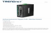 10-Port Industrial Gigabit PoE+ DIN-Rail Switcheight Power over Ethernet devices with PoE+ power. Fault Tolerance Features dual redundant power inputs with output alarm relay. Industrial