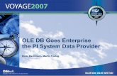 OLE DB Goes Enterprise the PI System Data Provider · l In S ervice O riented A rchitecture (SOA), data is accessed via a limited set of entry points (services). A MiddleWare component