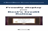 your Best’s Credit Rating · 2019-12-30 · Best’s Rating Report purchasers receive one unframed certificate for rated companies only, showcasing their Financial Strength Rating