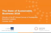The State of Sustainable Business 2016 - BSR · Sustainable Development Goals (SDGs) ... companies in 2016, likely influenced by recent global agreements. Corporate Sustainability