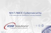 NIST/NICE Cybersecurity...−itSM Solutions NIST/NICE cybersecurity training solutions provide enterprises with an IT and cybersecurity workforce trained to operationalize, maintain