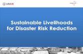 Sustainable Livelihoods for Disaster Risk Reduction Livelihood f… · Sustainable Livelihood in DRR Policy Framework •Disasters should be looked at and treated as issues of development