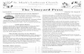 The Vineyard Press - Clover Sitesstorage.cloversites.com/stmarkslutheranchurch1/documents/June 2015.pdfThe Vineyard Press June 2015 Volume 15, Issue 6 Come to Camp Discovery at St.