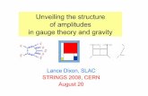 Unveiling the structure of amplitudes in gauge theory and ... · Unveiling the structure of amplitudes in gauge theory and gravity Lance Dixon, SLAC STRINGS 2008, CERN August 20 L.