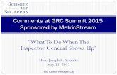 Comments at GRC Summit 2015 Sponsored by MetricStream · 2018-11-21 · Lessons Learned from the Boeing Tanker Scandal. ... 13 Sun Tzu, ART OF WAR. 14 “THE INSPECTOR GENERAL HANDBOOK: