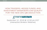 HOW TRADERS, HEDGE FUNDS, AND INVESTMENT MANAGERS … · 2018-11-27 · Webinar disclaimers • This information is educational. It is not intended to be a substitute for specific