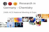 Research in Germany - Chemistry · Foundation 113 mill. € promoting academic cooperation globally Fraunhofer Society 1.9 bill. € applied research German Academic Exchange Service