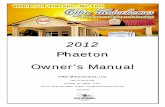 Phaeton Owner’s Manual - Tiffin Motorhomes · No-Fuss Flush 11-10 Exterior Shower 11-11 Chapter 12 Windows, Awnings, Vents & Doors Windows 12-2 Awning 12-2 Vents 12-4 Doors 12-5