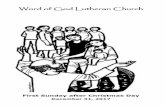 Word of God Lutheran Church Wednesday, January 10 AM Sunday... · • YOUTH Connect will resume Wednesday, January10, 2018. • Annual Congregational Meeting will be held Sunday,