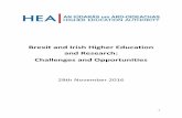 Brexit and Irish Higher Education and Research: Challenges ... · – Implications for graduates and professionals training and early career opportunities, and respectively for employment/unemployment