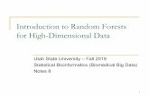 Introduction to Random Forests for High-Dimensional Datamath.usu.edu/jrstevens/bioinf/8.Forests.pdf · 2 References Breiman, Machine Learning (2001) 45(1): 5-32. Diaz-Uriarte and