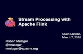 Stream Processing with Apache Flink - Apache Flink Apache Flink is an open source stream processing