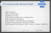Connecting with Secure SHell€¦ · SSH introduction Getting your key SSH client usage and configuration SSH frequent mistakes SSH Agents, Passphrase managers Proxies and (pseudo-)VPNs