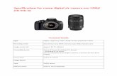 Specifications for canon digital slr camera eos-1200d (18 ... DIGITAL SLR... · PDF file Photography is certainly an art and so is the choice of a right camera! In this scenario,