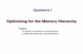 Systems I Optimizing for the Memory Hierarchyfussell/courses/cs429h/... · 2011-04-25 · s7 s9 s11 s13 s15 8m 2m 512k 128k 32k 8k 2k 0 200 400 600 800 1000 1200 s) stride (words)