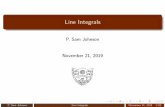 Line Integrals - NITK Surathkal · P. Sam Johnson Line Integrals November 21, 2019 5/58. Space Curves P. Sam Johnson Line Integrals November 21, 2019 6/58. Vector Functions A curve