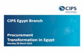 CIPS Egypt Branch Procurement Transformation in Egypt · 3/28/2016  · • Digital invaders • Cyber risk • Ideas economy The Business Environment Economic Shifts • 2030 –two