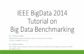IEEE BigData 2014 Tutorial on Big Data Benchmarkingbigdataieee.org/BigData2014/IEEE2014TutorialBaruRabl.pdf · Survey of some Big Data Benchmarking initiatives (15 mts) BREAK (5 mts)