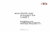 BEA WebLogic Adapter for SWIFT Installation and Configuration · Manager for WebLogic, BEA eLink, BEA Manager, BEA WebLogic Commerce Server, BEA WebLogic ... Card, which is included