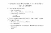 Formation and Growth of Ice Crystals (Ch. 9 of R&Y)Diffusional growth of ice crystals: similarity to diffusional growth of cloud droplets •New definition of supersaturation w.r.t.