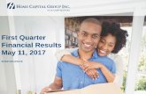 First Quarter Financial Results May 11, 2017 · Q1 2017 Financial Results 1. Q4 2016 Adjusted Diluted EPS excludes impact of items of note including $9.0 million or $0.13 diluted
