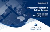 Investor Presentation Galilee Energygalilee-energy.com.au/wp/wp-content/uploads/2017/... · Coal architecture has a strong directional permeability due to master cleat system, positive